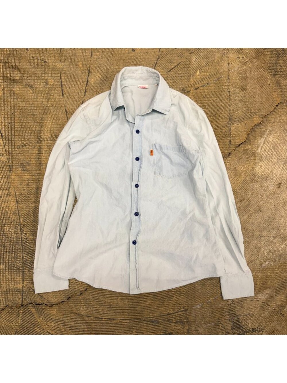 Levi's Vintage Clothing LVC Orange Tab Lightwash MiUSA Chambray Shirt Small